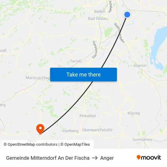Gemeinde Mitterndorf An Der Fischa to Anger map