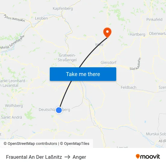 Frauental An Der Laßnitz to Anger map