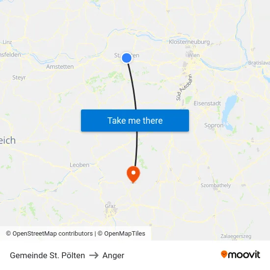 Gemeinde St. Pölten to Anger map