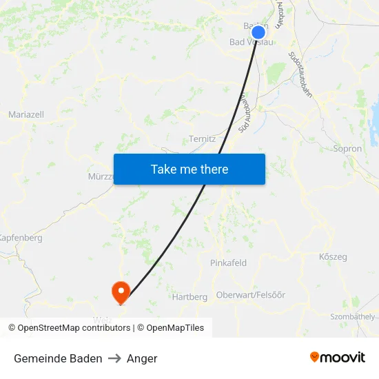 Gemeinde Baden to Anger map
