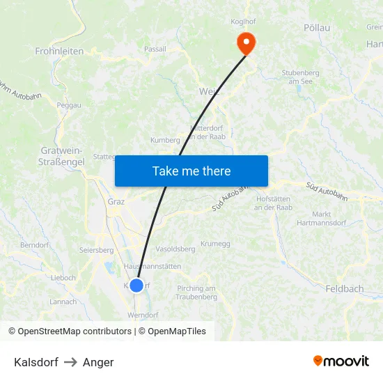 Kalsdorf to Anger map