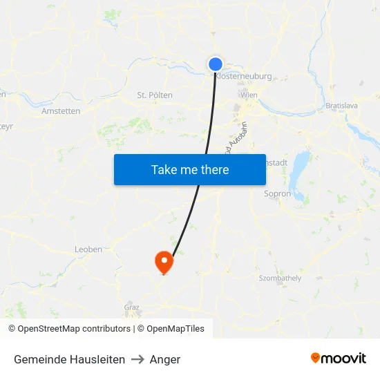 Gemeinde Hausleiten to Anger map