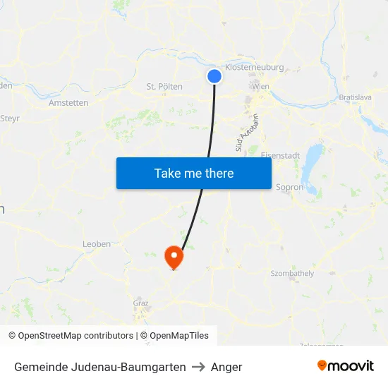 Gemeinde Judenau-Baumgarten to Anger map