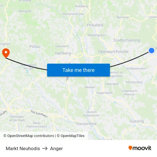Markt Neuhodis to Anger map