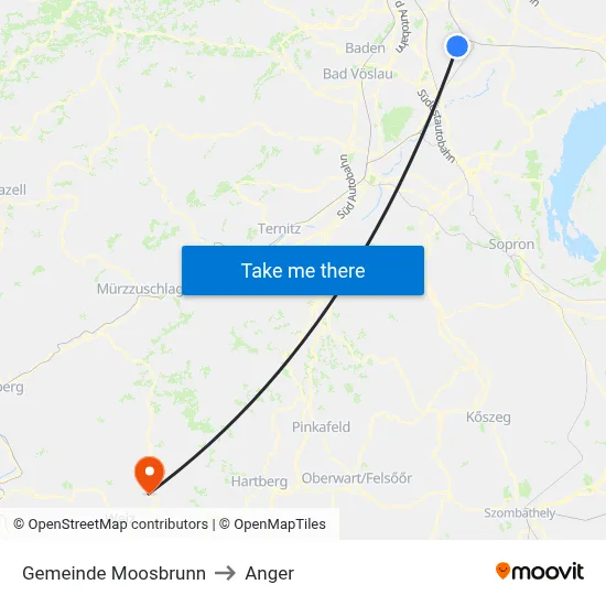 Gemeinde Moosbrunn to Anger map