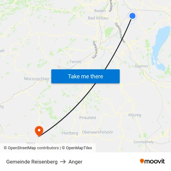Gemeinde Reisenberg to Anger map