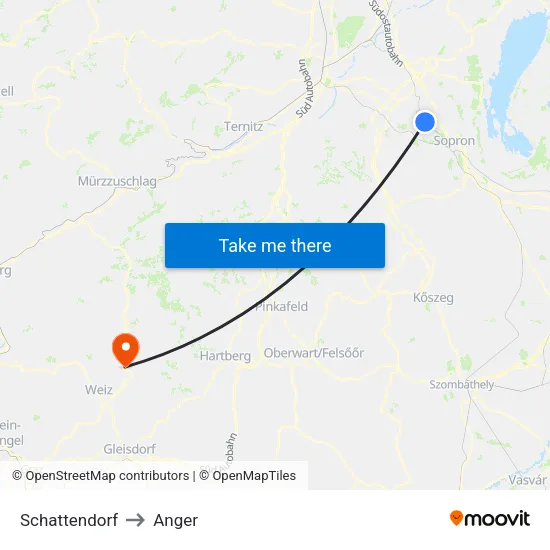 Schattendorf to Anger map