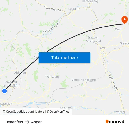 Liebenfels to Anger map