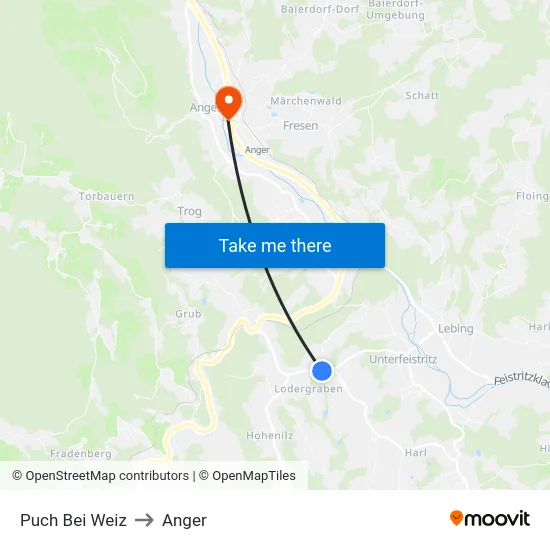 Puch Bei Weiz to Anger map