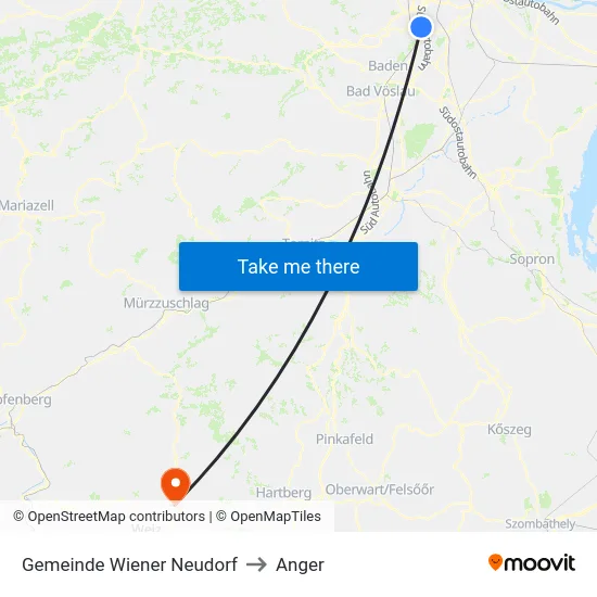 Gemeinde Wiener Neudorf to Anger map