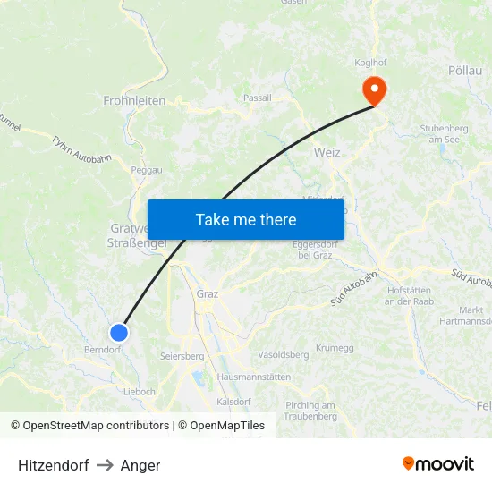 Hitzendorf to Anger map