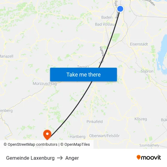 Gemeinde Laxenburg to Anger map