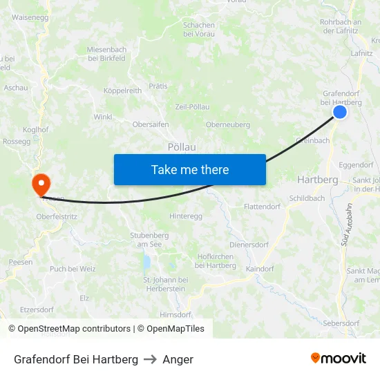 Grafendorf Bei Hartberg to Anger map