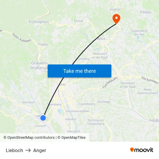 Lieboch to Anger map