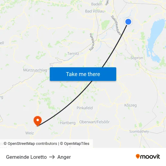 Gemeinde Loretto to Anger map