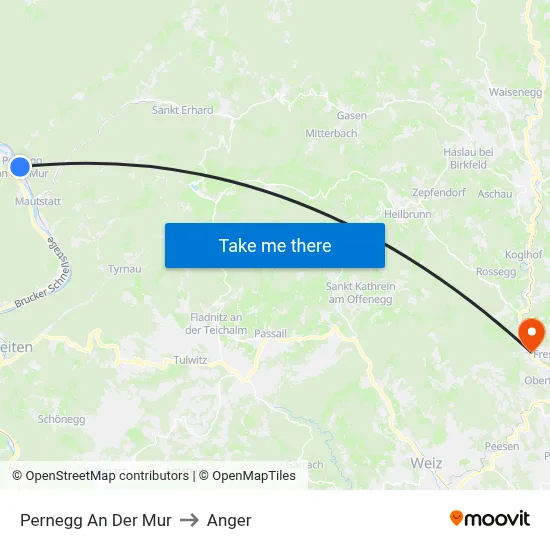 Pernegg An Der Mur to Anger map