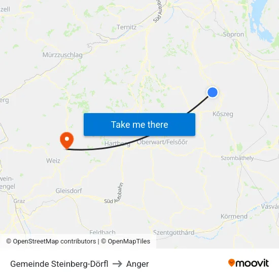 Gemeinde Steinberg-Dörfl to Anger map