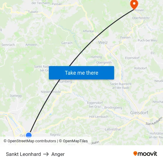 Sankt Leonhard to Anger map