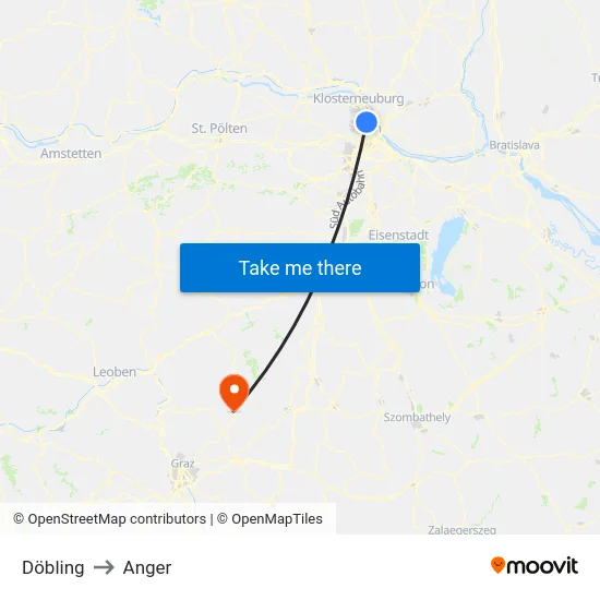 Döbling to Anger map