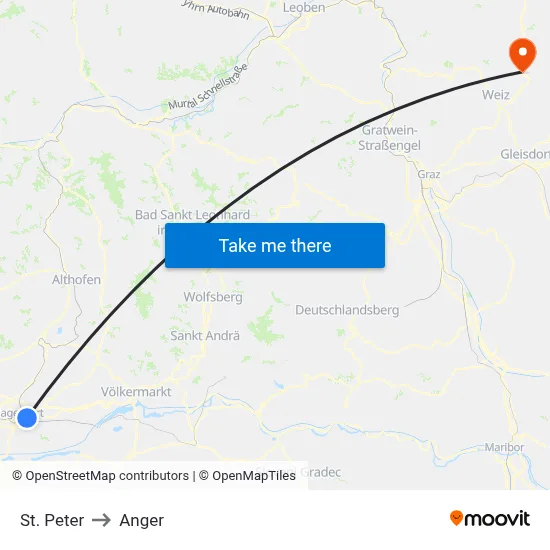 St. Peter to Anger map