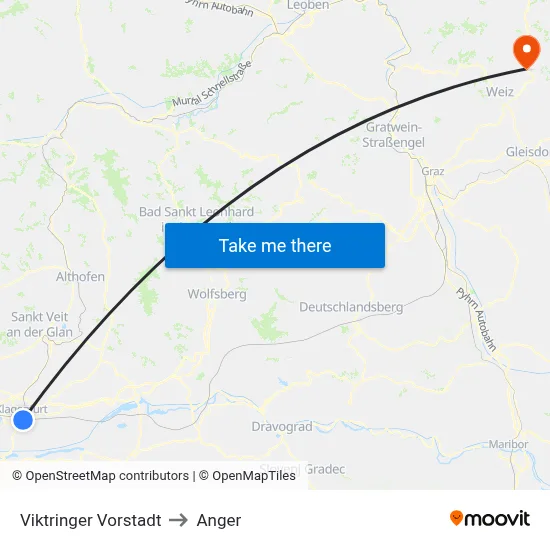 Viktringer Vorstadt to Anger map
