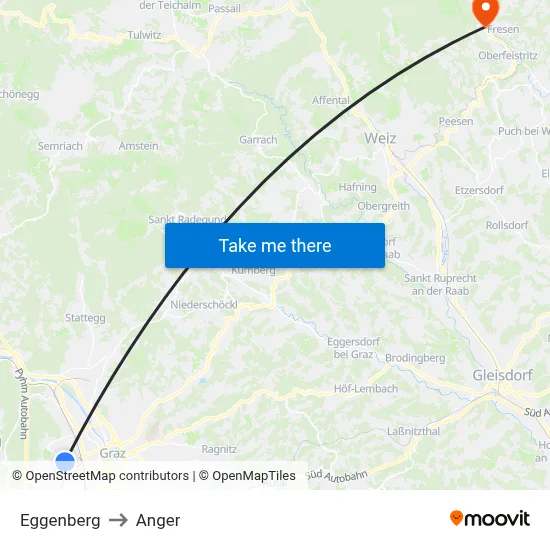 Eggenberg to Anger map