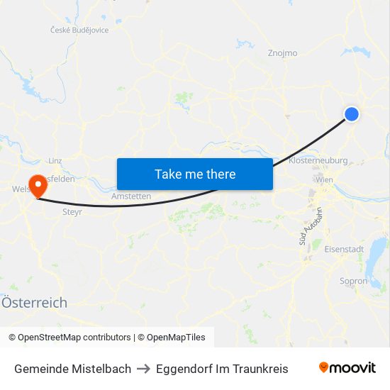 Gemeinde Mistelbach to Eggendorf Im Traunkreis map
