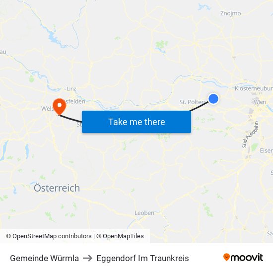 Gemeinde Würmla to Eggendorf Im Traunkreis map