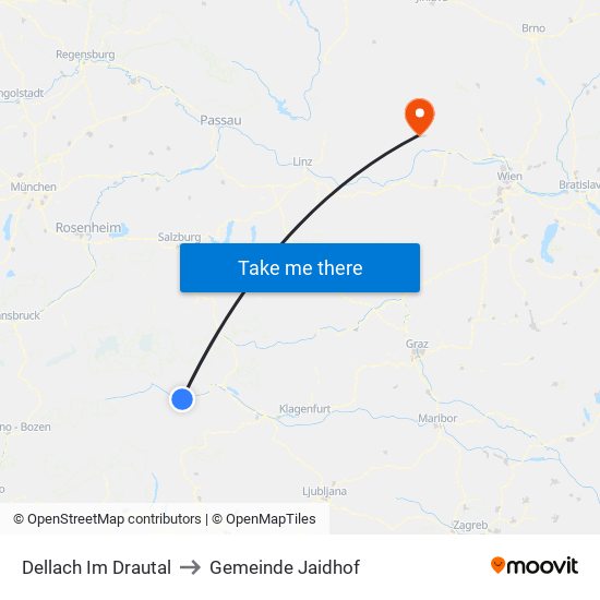 Dellach Im Drautal to Gemeinde Jaidhof map