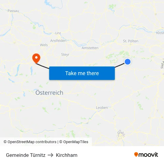 Gemeinde Türnitz to Kirchham map