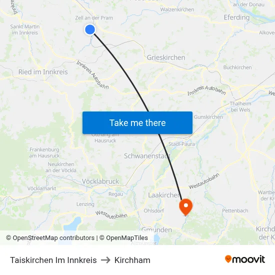 Taiskirchen Im Innkreis to Kirchham map