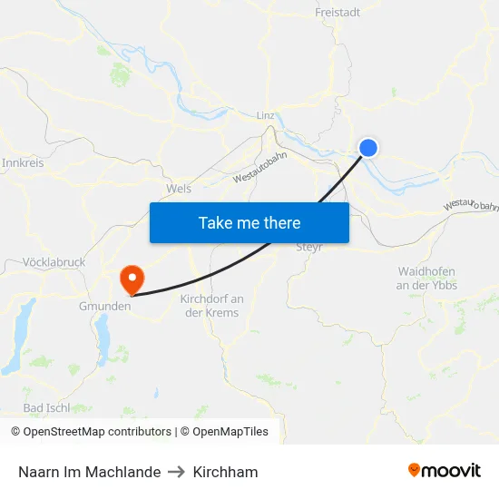 Naarn Im Machlande to Kirchham map