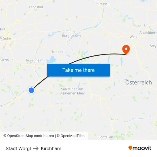 Stadt Wörgl to Kirchham map