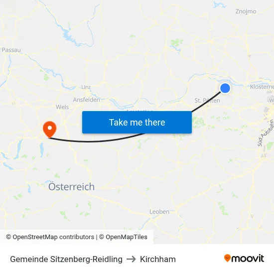 Gemeinde Sitzenberg-Reidling to Kirchham map