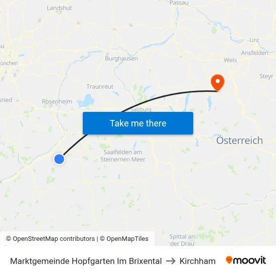 Marktgemeinde Hopfgarten Im Brixental to Kirchham map
