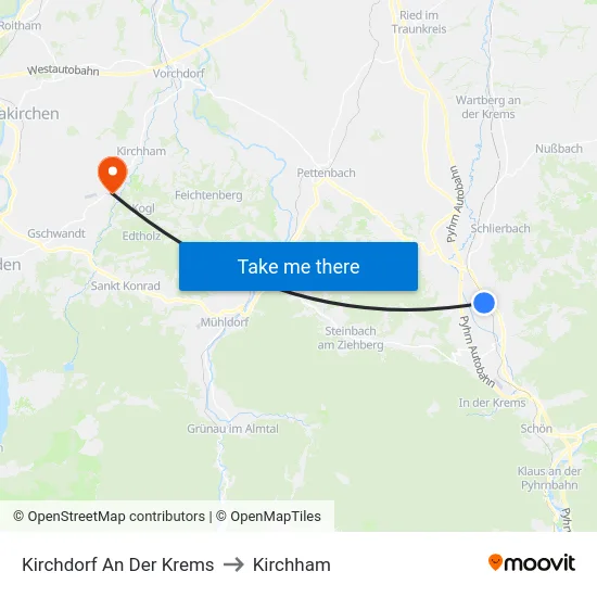 Kirchdorf An Der Krems to Kirchham map