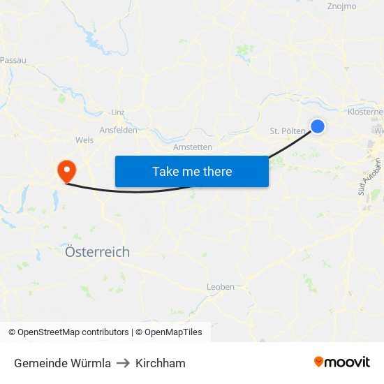 Gemeinde Würmla to Kirchham map