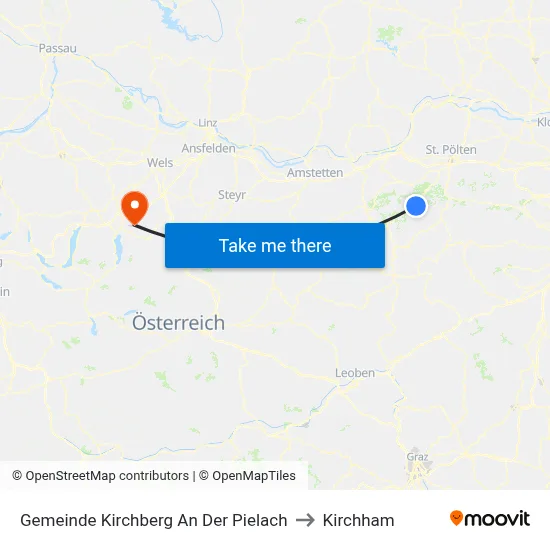 Gemeinde Kirchberg An Der Pielach to Kirchham map