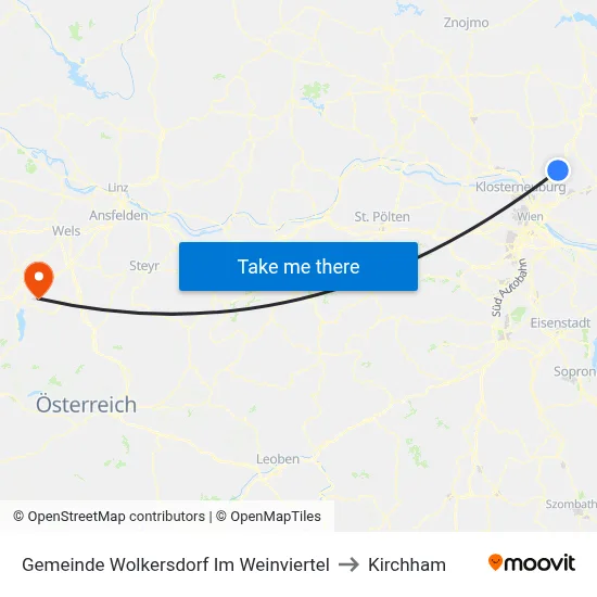 Gemeinde Wolkersdorf Im Weinviertel to Kirchham map