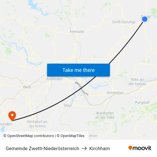Gemeinde Zwettl-Niederösterreich to Kirchham map