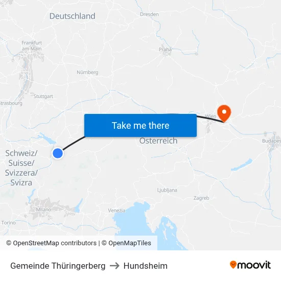 Gemeinde Thüringerberg to Hundsheim map
