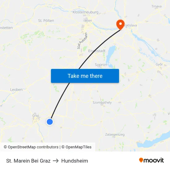 St. Marein Bei Graz to Hundsheim map