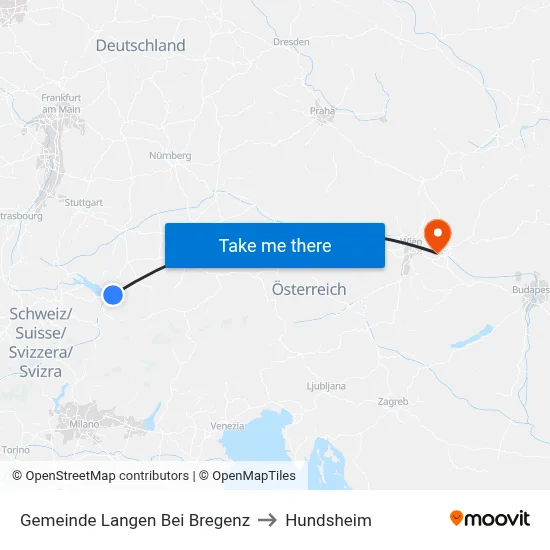 Gemeinde Langen Bei Bregenz to Hundsheim map
