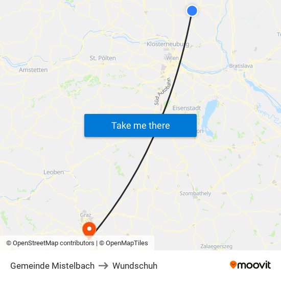 Gemeinde Mistelbach to Wundschuh map