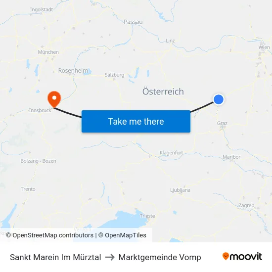Sankt Marein Im Mürztal to Marktgemeinde Vomp map