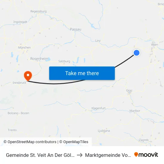 Gemeinde St. Veit An Der Gölsen to Marktgemeinde Vomp map