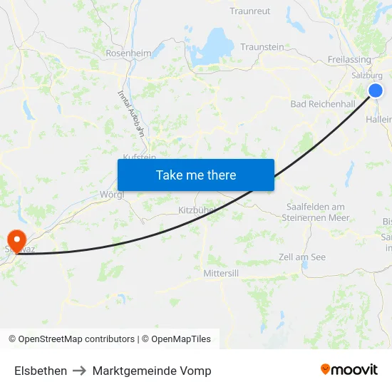 Elsbethen to Marktgemeinde Vomp map