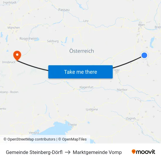 Gemeinde Steinberg-Dörfl to Marktgemeinde Vomp map