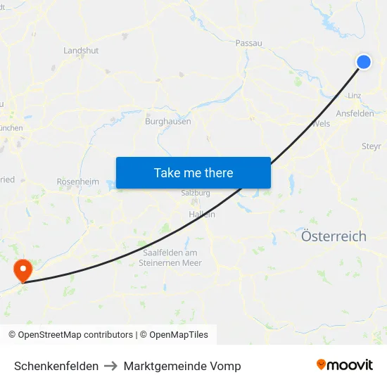 Schenkenfelden to Marktgemeinde Vomp map