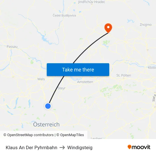 Klaus An Der Pyhrnbahn to Windigsteig map